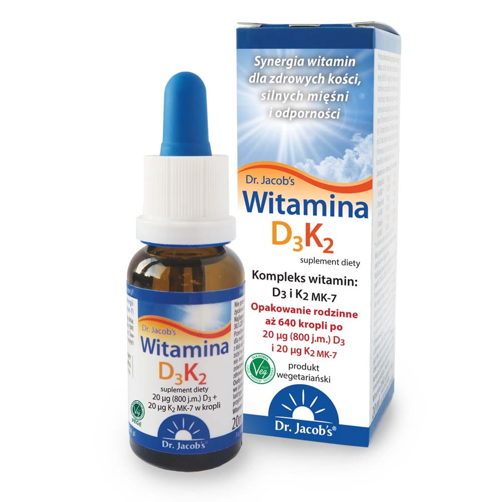 Dr Jacobs Witamina D3 K2 krople 20 ml zdjęcie