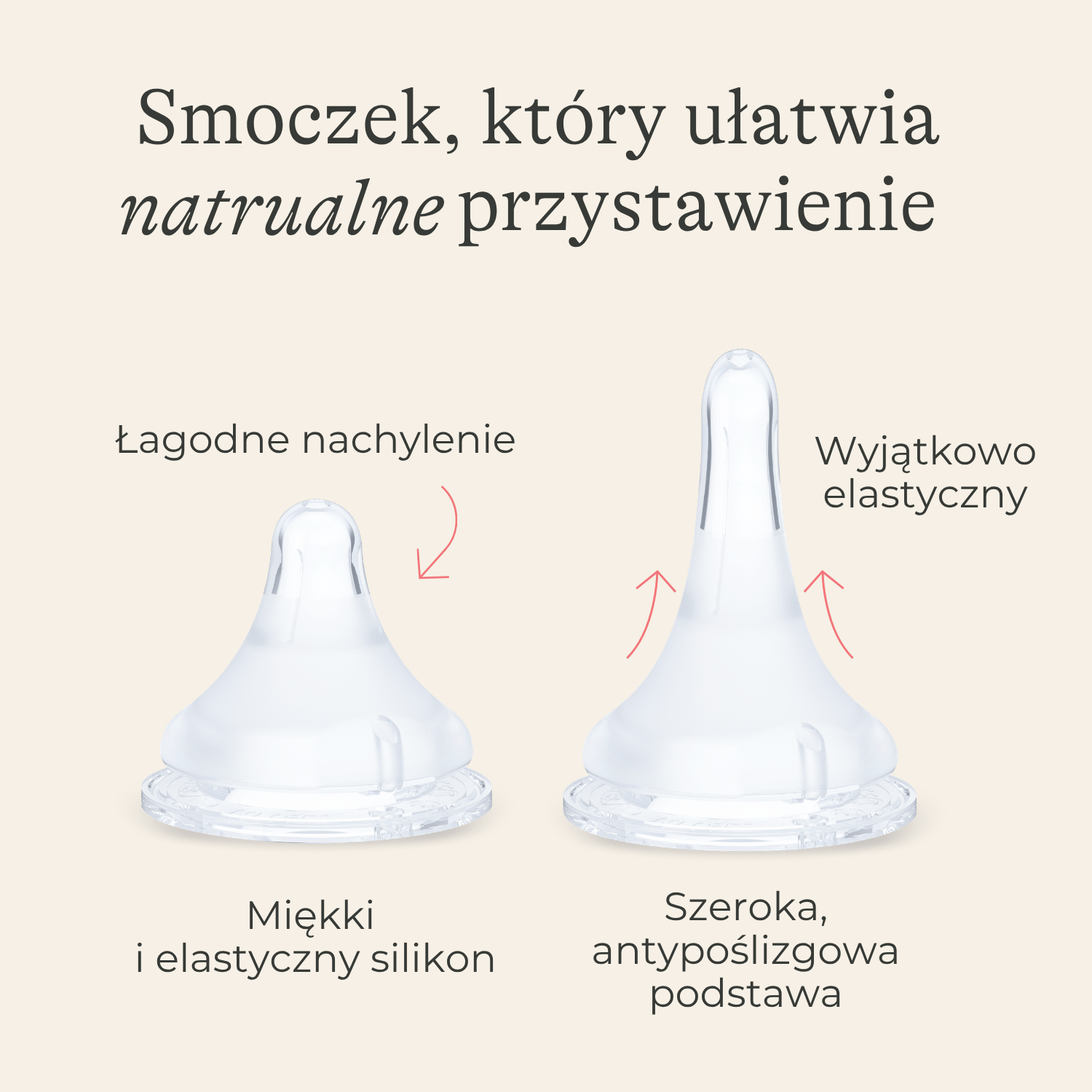 Lansinoh smoczek do karmienia natural wave o średnim przepływie, 2 sztuki