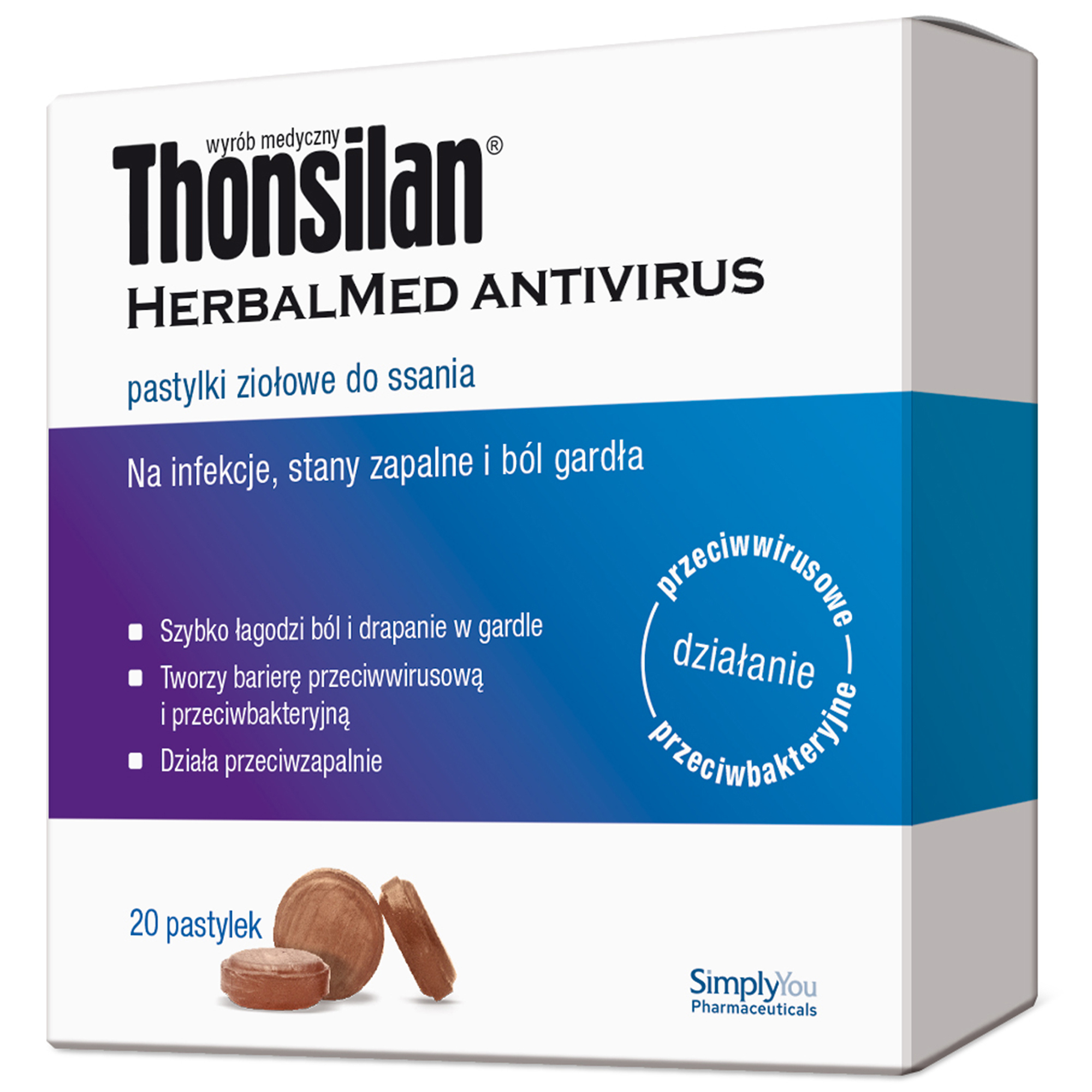 Thonsilan Herbalmed Antivirus, pastylki, 20 sztuk zdjęcie