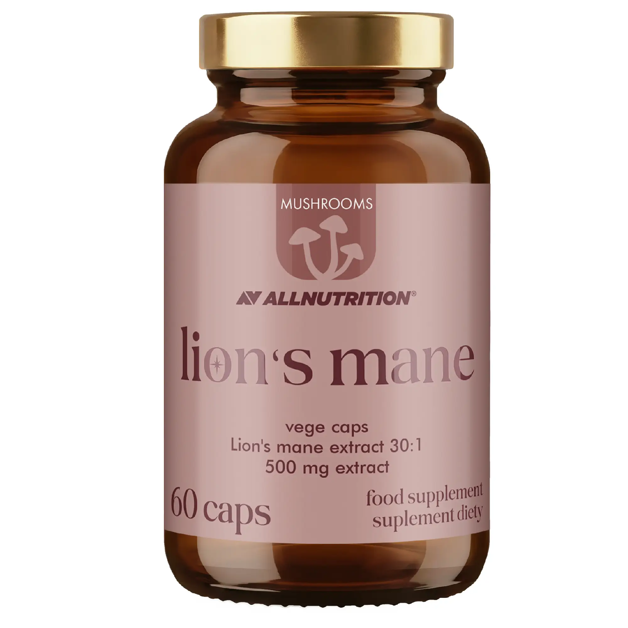 Allnutrition Mushrooms Lions Mane, kapsułki, 60 sztuk zdjęcie