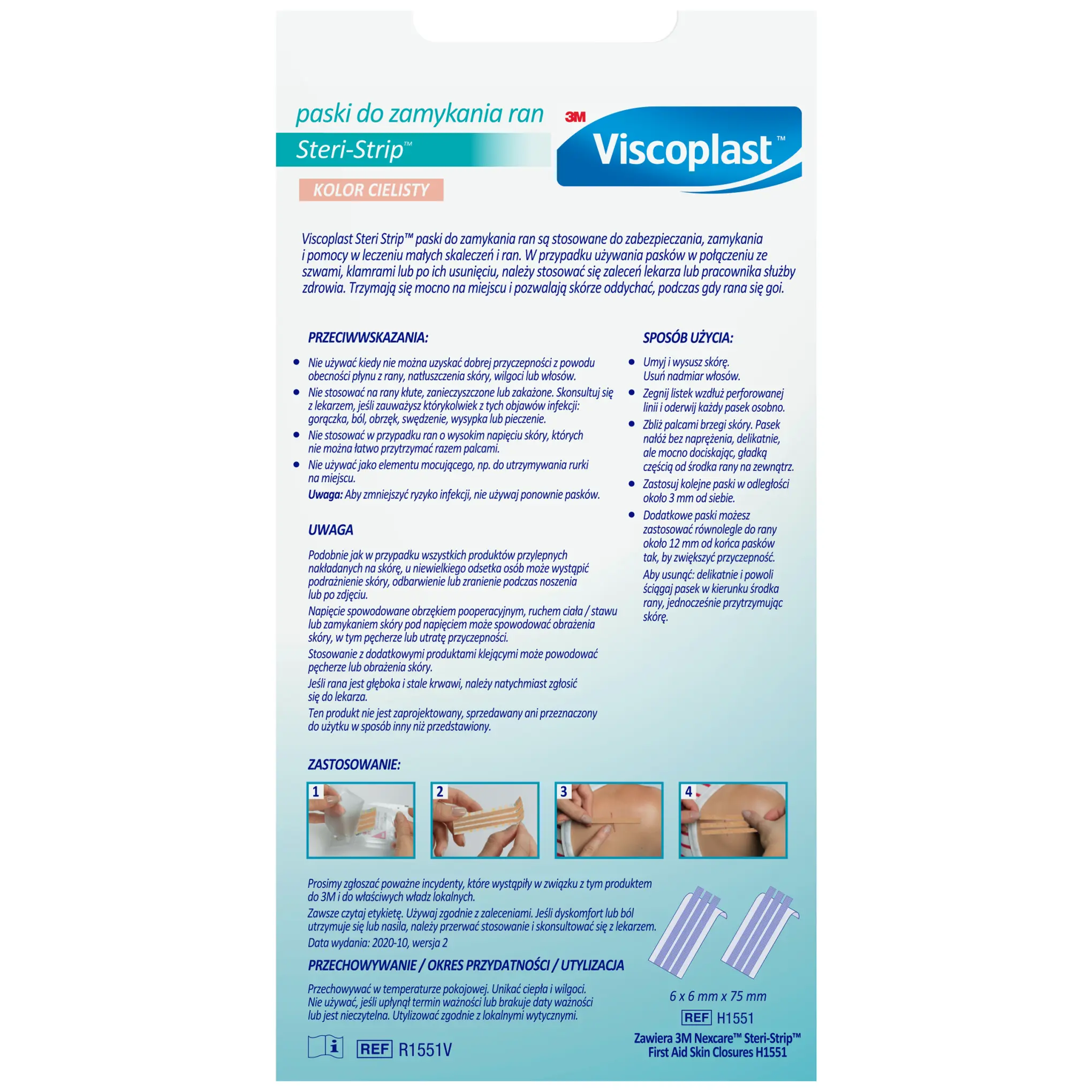 Viscoplast SteriStrip paski do zamykania ran 6 sztuk