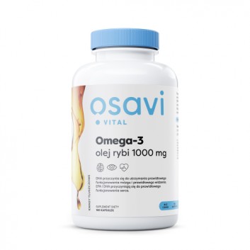 OSAVI Omega-3 Olej Rybi Molecularly Distilled 1000 mg, 180 kapsułek