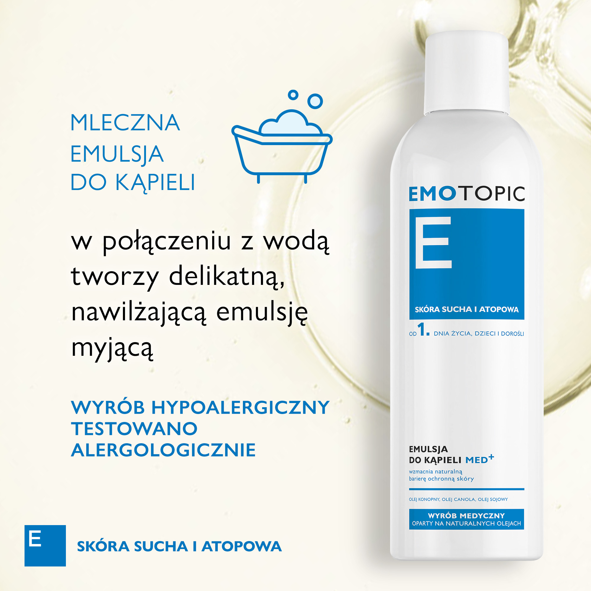 Emotopic emulsja do kąpieli MED+ do codziennego stosowania 400 ml