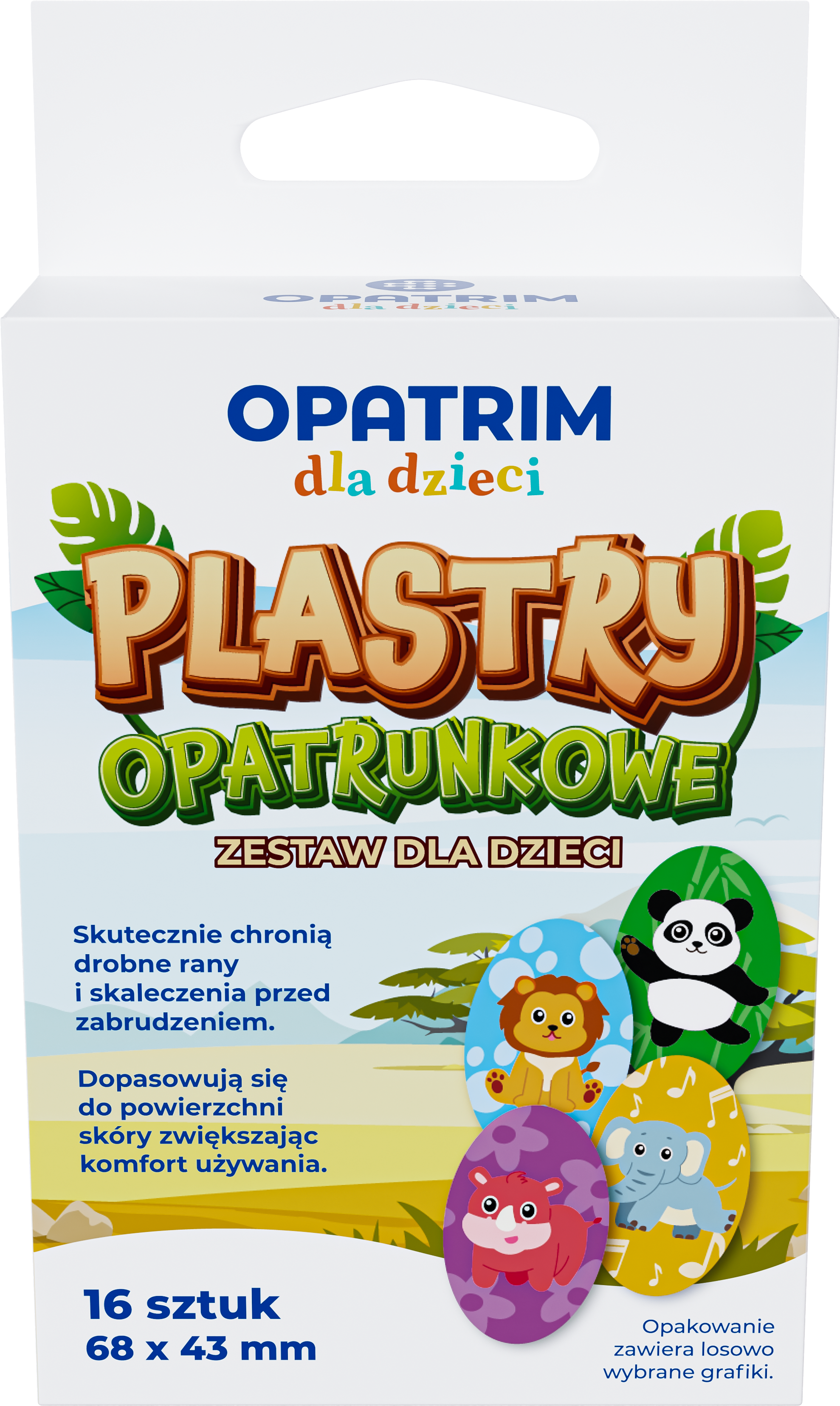 Plastry opatrunkowe zestaw dla dzieci, 68 x 43 mm, 16 sztuk zdjęcie