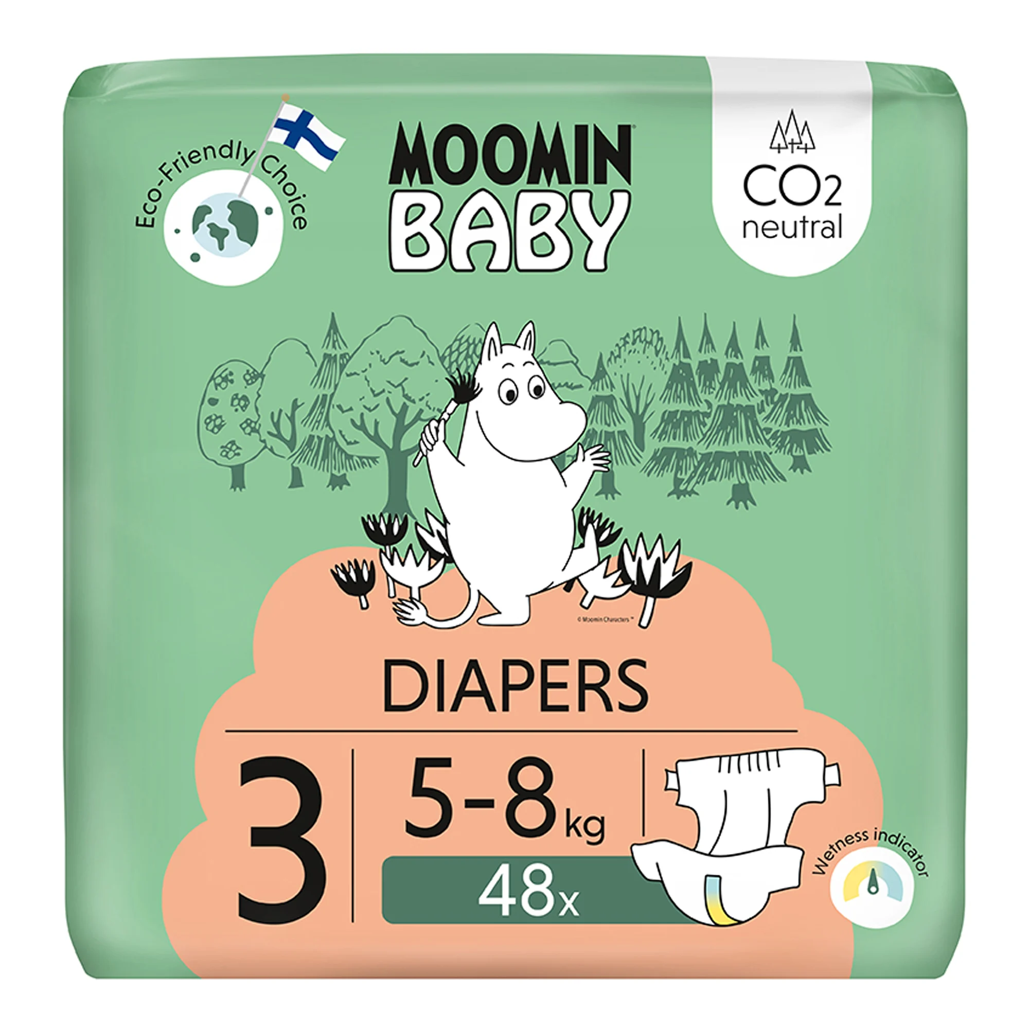 Moomin Baby DIAPERS 3 5-8 kg Pieluszki 48 sztuk zdjęcie