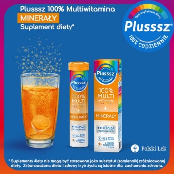 Plusssz 100% Multiwitamina + Minerały 20 tabletek musujących