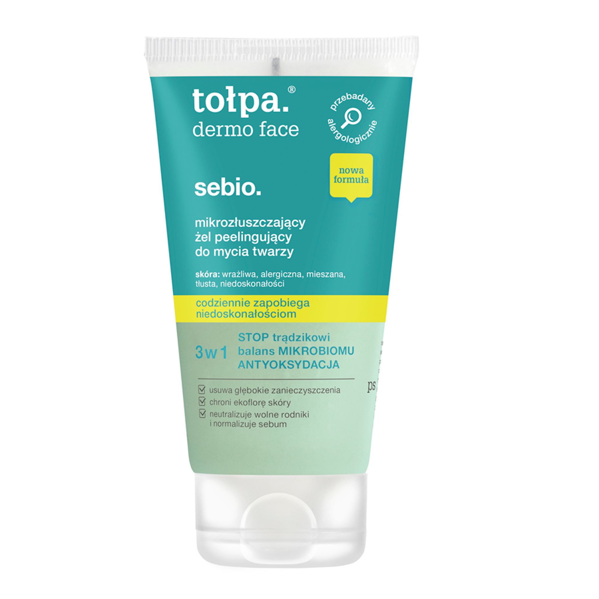 Tołpa Dermo Face Sebio, żel peelingujący, mikrozłuszczający do mycia twarzy, 150 ml zdjęcie