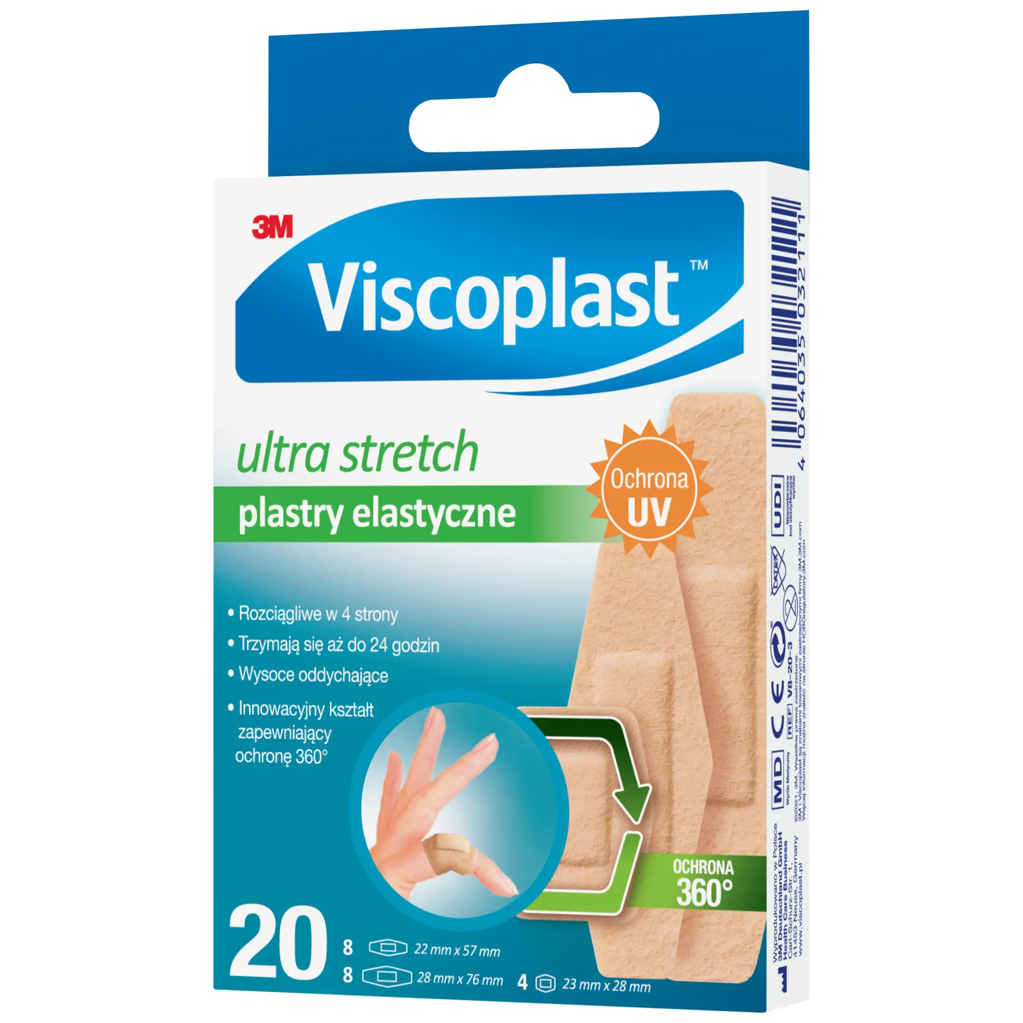 Viscoplast Ultra Stretch zestaw plastrów 3 rozmiary 20 sztuk