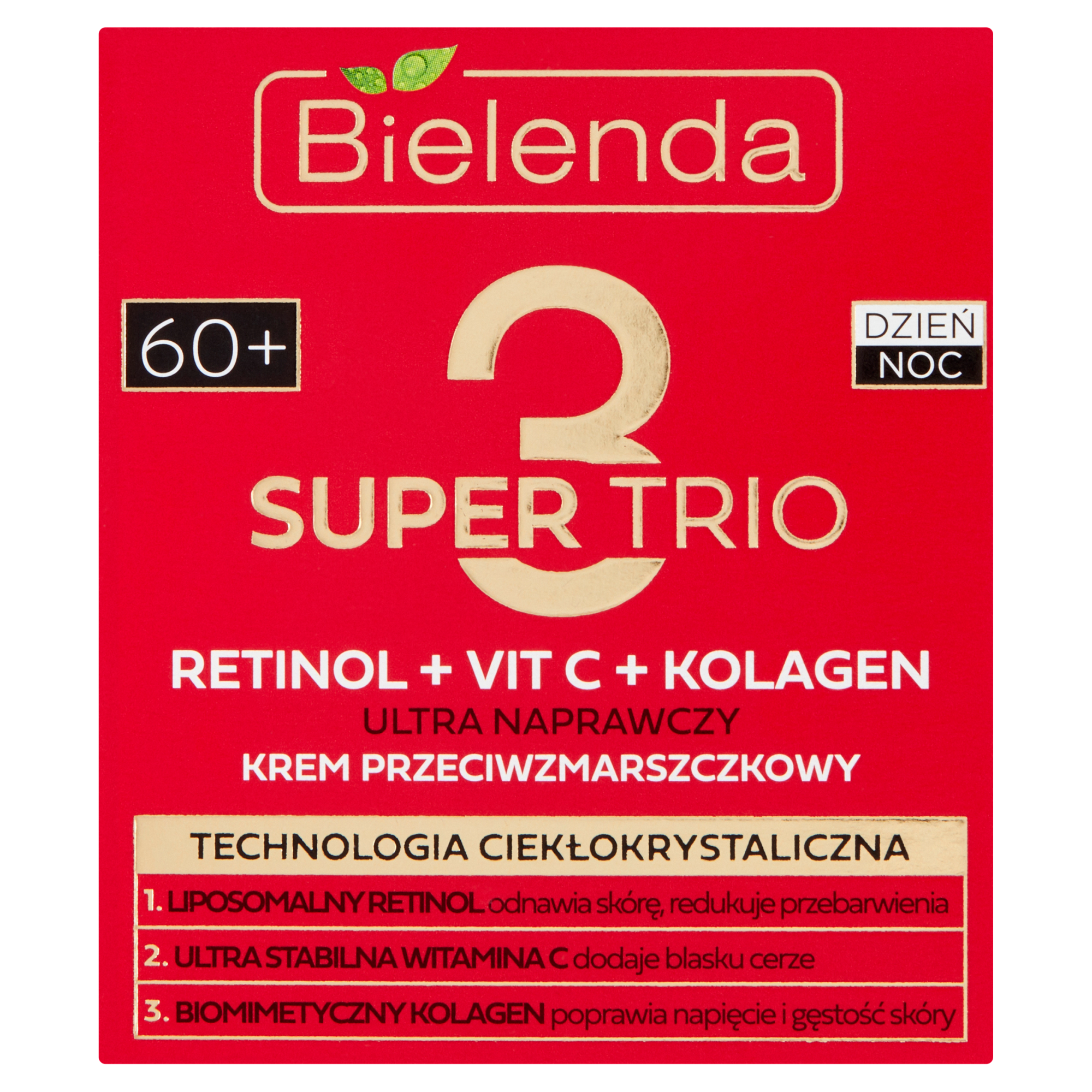 Bielenda Super Trio, Krem przeciwzmarszczkowy ultra naprawczy na dzień/noc 60+, 50 ml zdjęcie