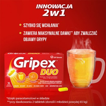 Gripex Duo, tabletki powlekane, 16 sztuk