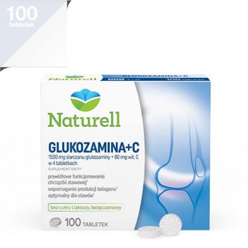 NATURELL Glukozamina + C, na stawy, 100 tabl., cena, opinie, właściwości