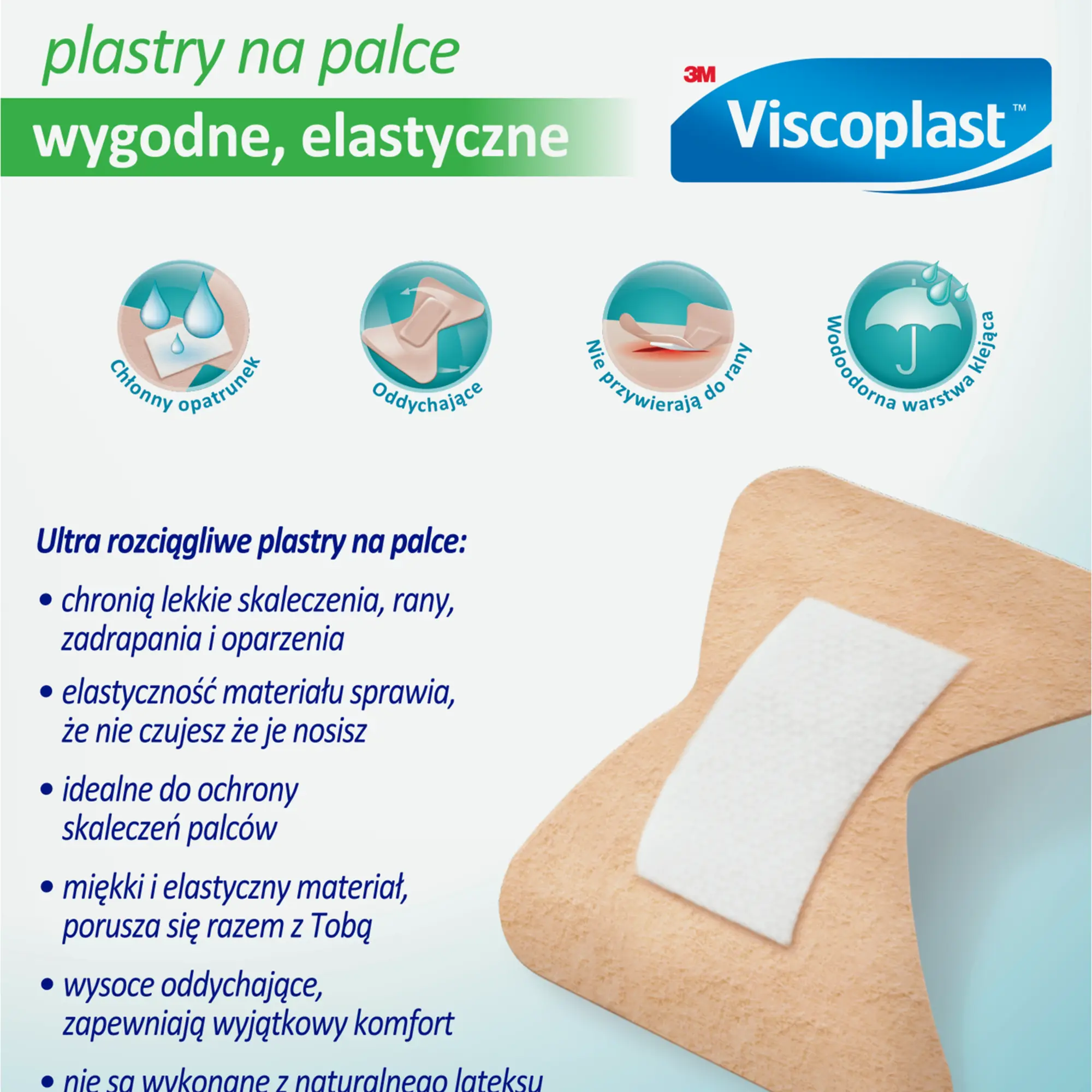 Viscoplast plastry na palce 44,5 mm x 51 mm 10 sztuk