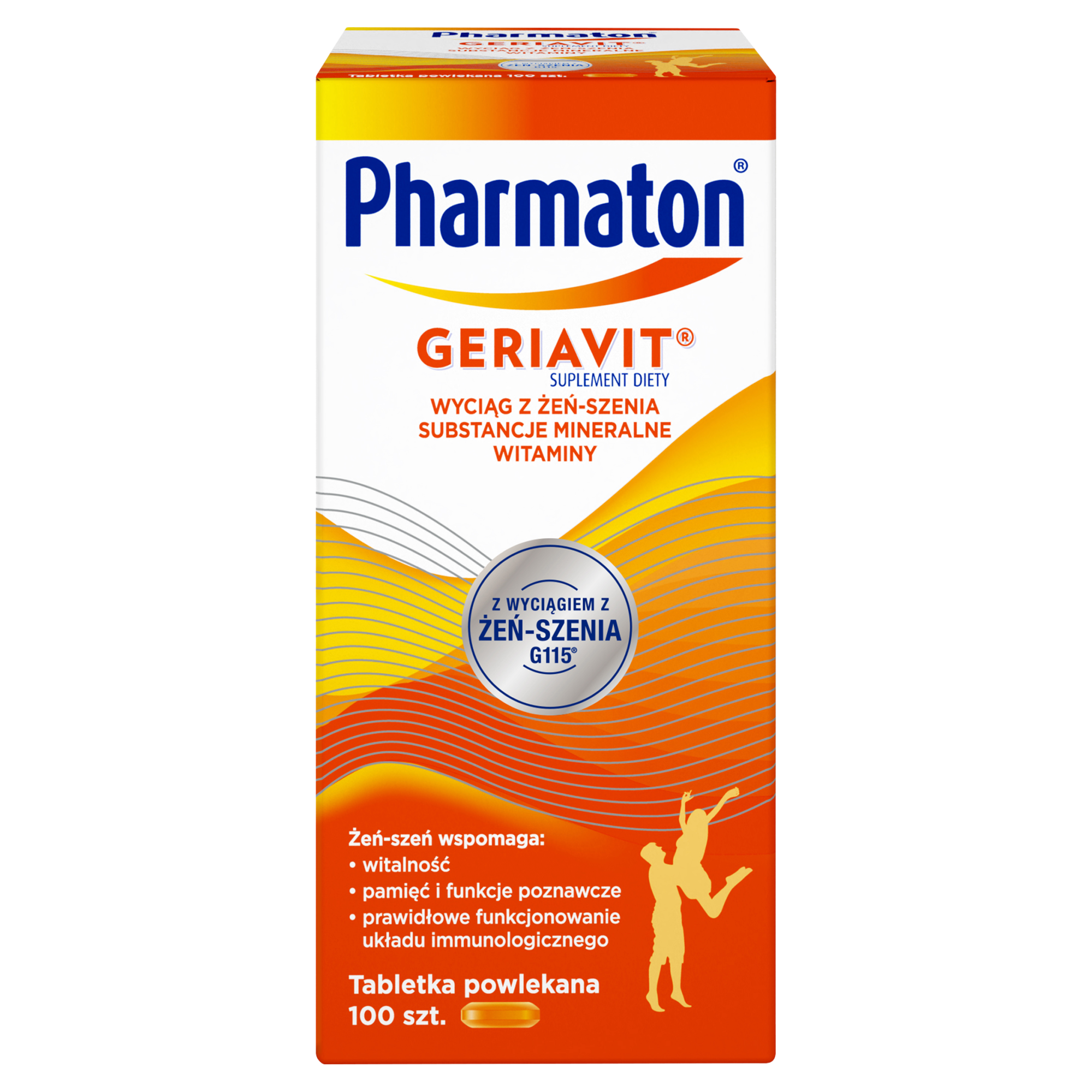 Pharmaton Geriavit, tabletki powlekane, 100 sztuk zdjęcie