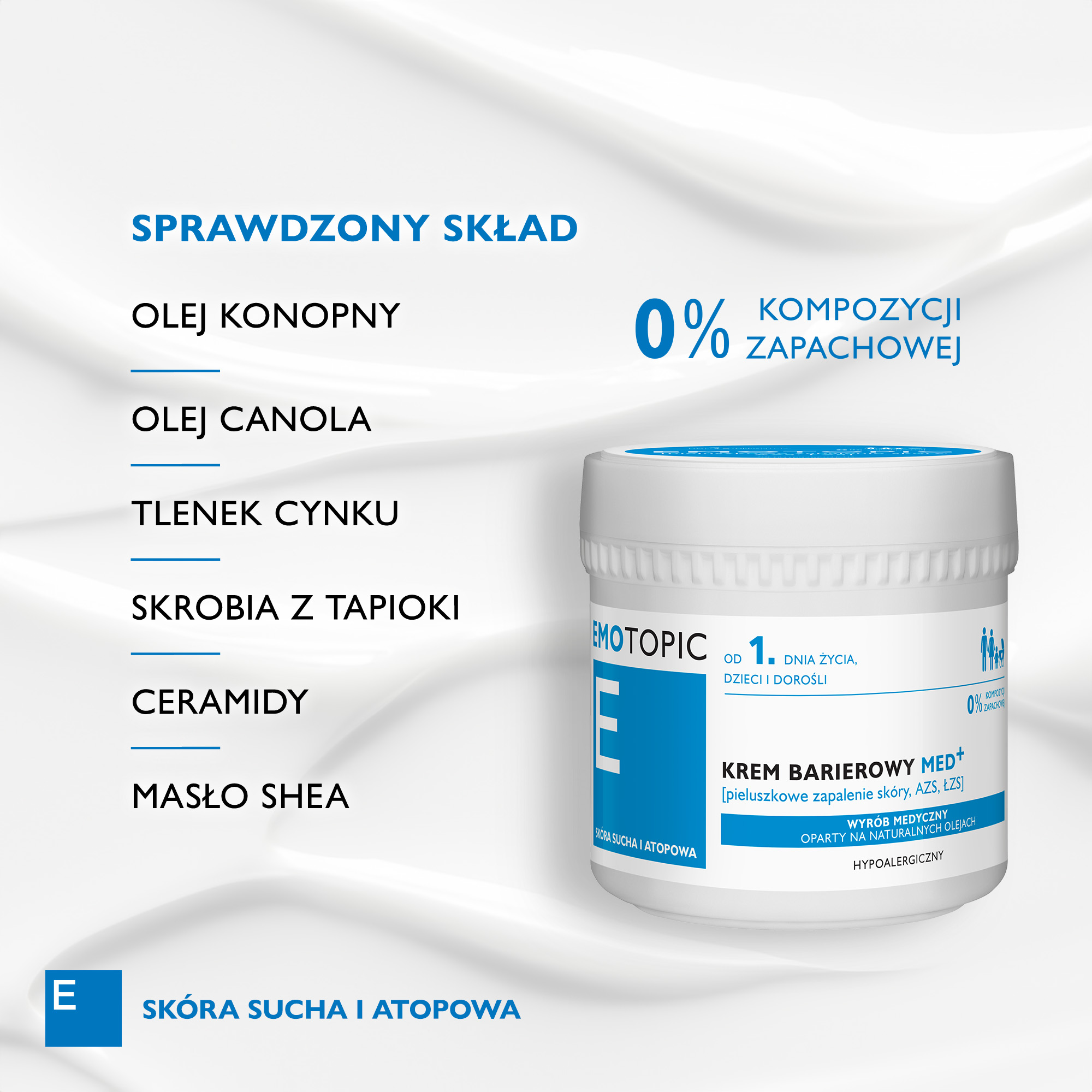 Emotopic krem barierowy MED+ pieluszkowe zapalenie skóry AZS ŁZS 75 ml