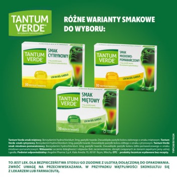 Tantum Verde 3 mg smak cytrynowy, 30 pastylek