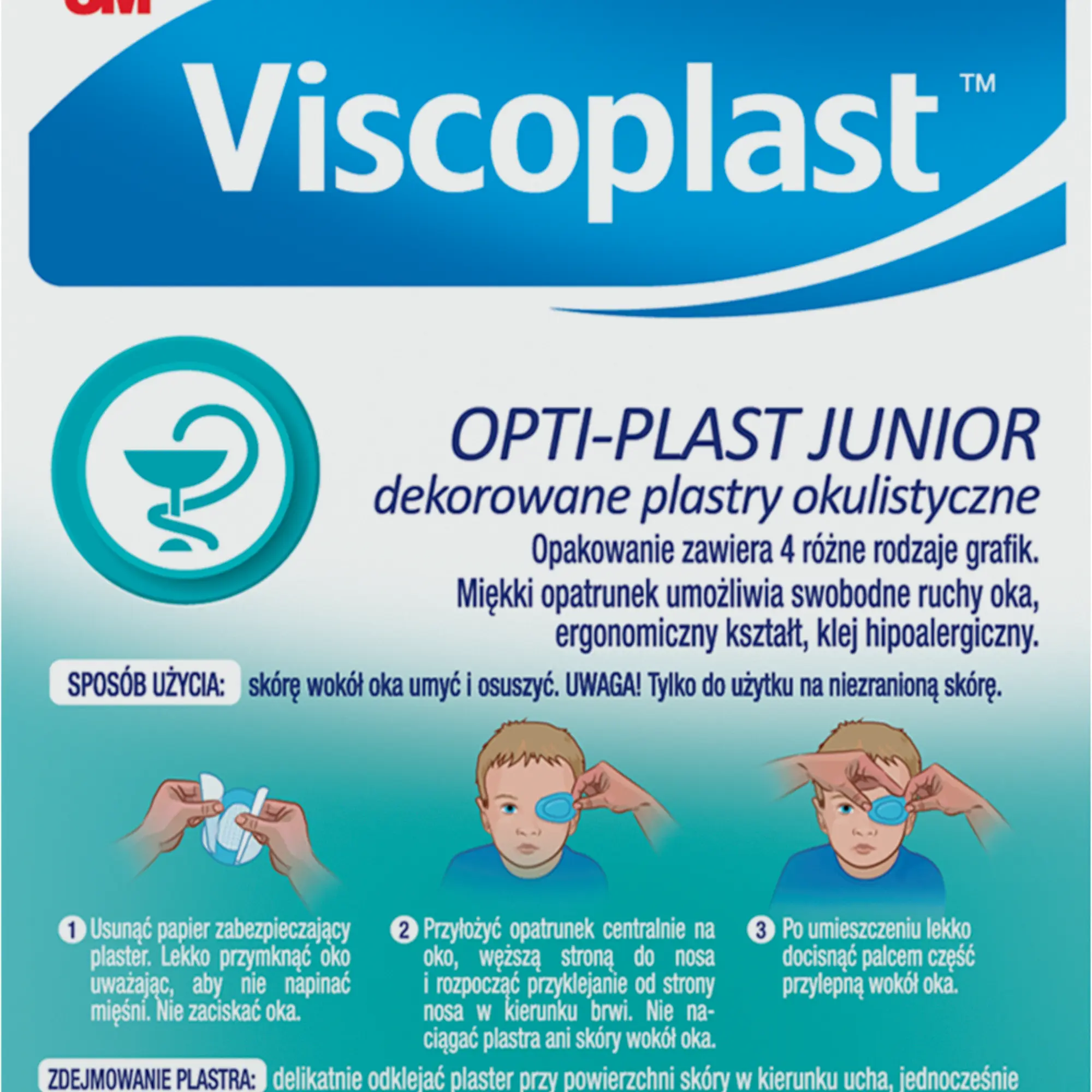 Viscoplast, Opti-plast Junior dekorowany plastry okulistyczne, 10 sztuk