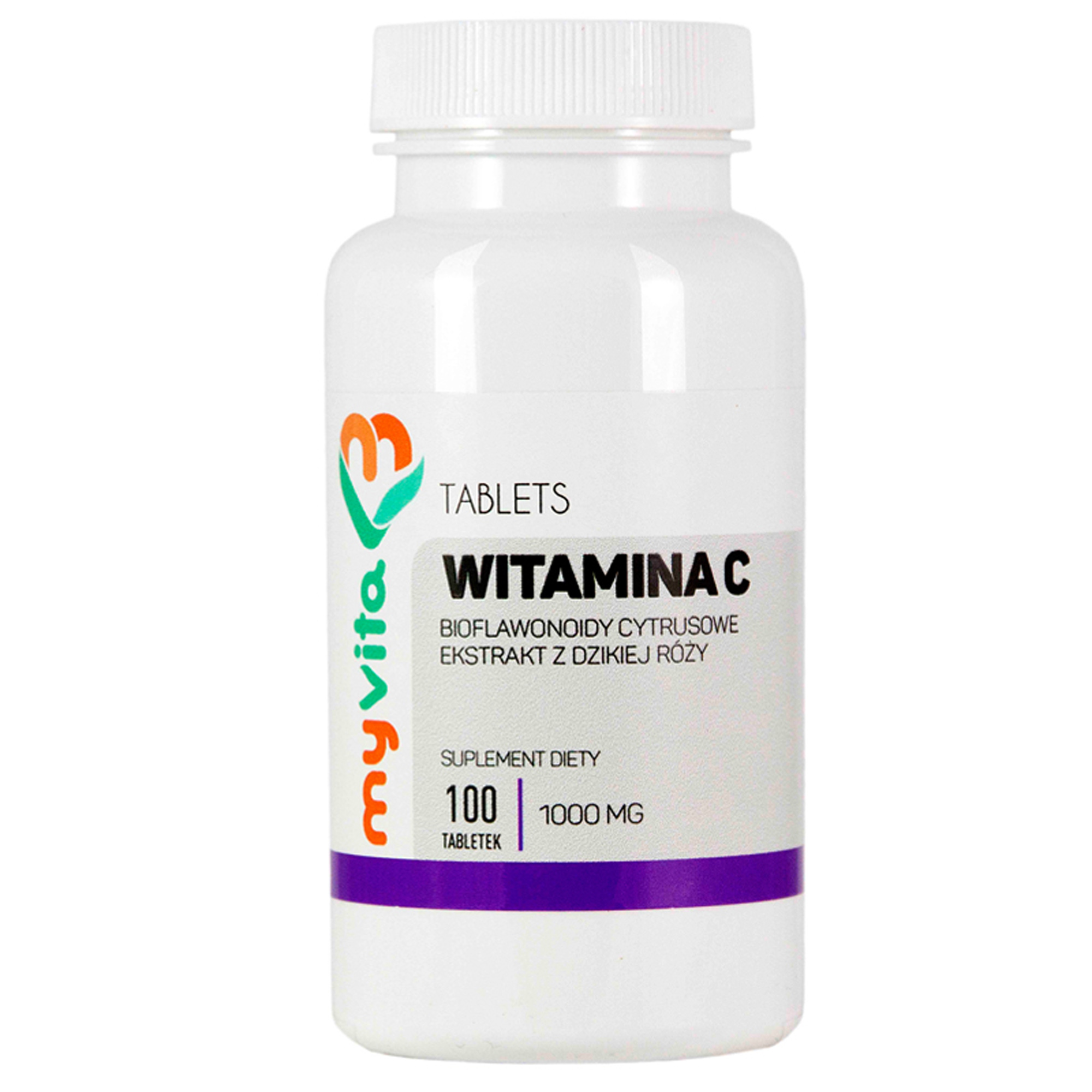 MyVita Witamina C 1000 mg + Bioflawonoidy cytrusowe + Ekstrakt z dzikiej róży, 100 tabl. zdjęcie