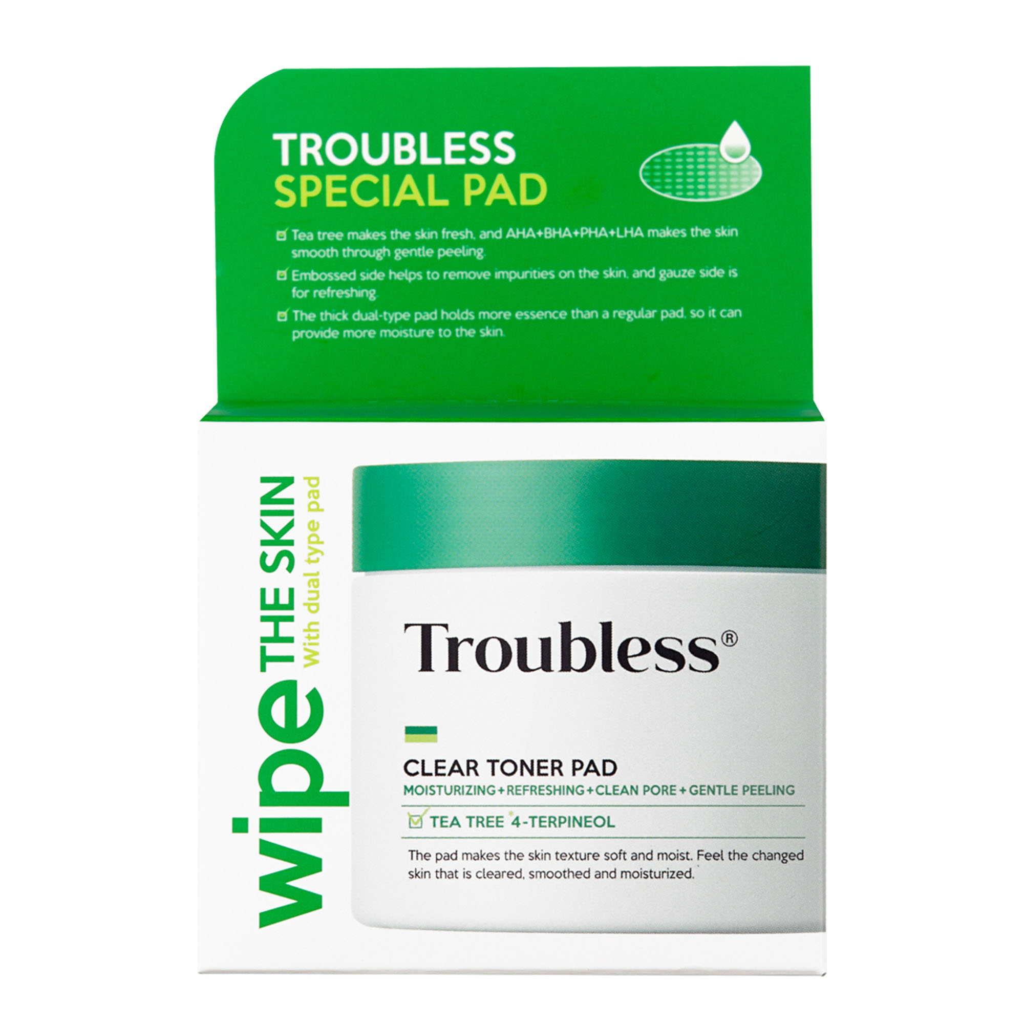 Troubless Clear Toner Pad Płatki tonizujące z efektem peelingu, 60 sztuk zdjęcie