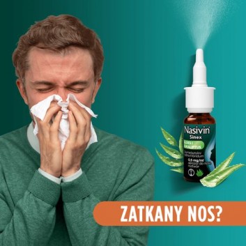 Nasivin Sinex Aloes i Eukaliptus 0,5mg/ml aerozol do nosa 15 ml