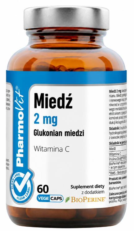 PharmoVit Miedź 2 mg, 60 kapsułek zdjęcie