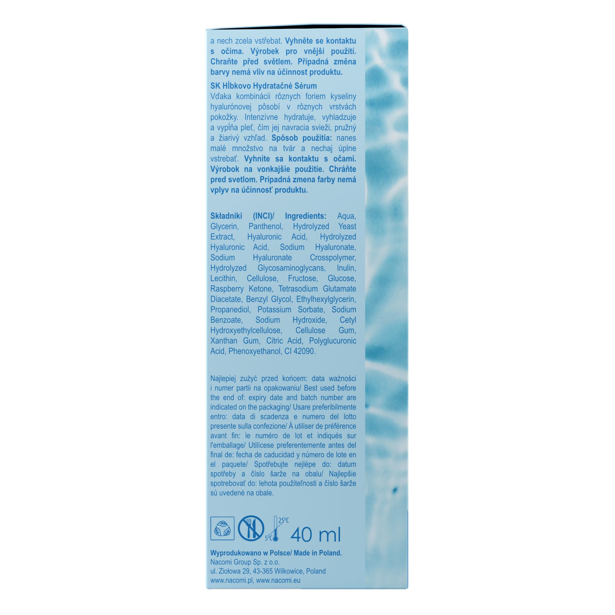 Nacomi Hyaluronic Hydra Key Serum głęboko nawilżające, 40 ml