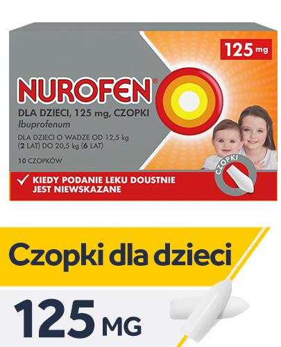 Nurofen dla dzieci ibuprofen 125 mg czopki, 10 sztuk zdjęcie