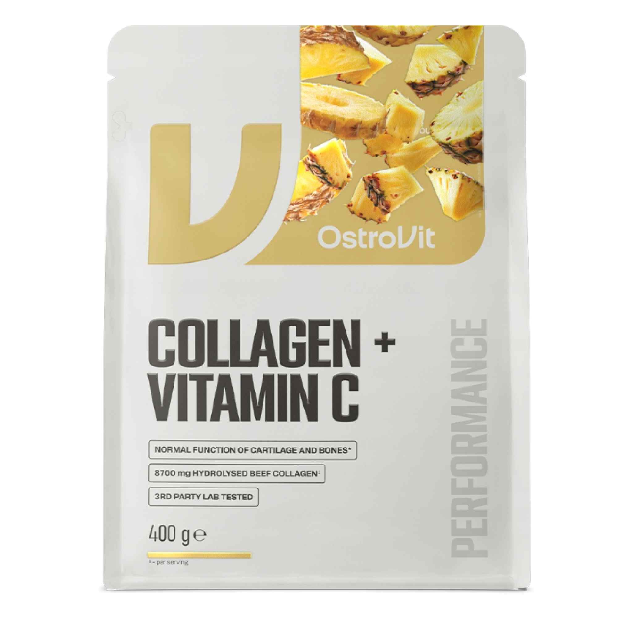 OstroVit Collagen + Vitamin C pineapple proszek, 400 g zdjęcie