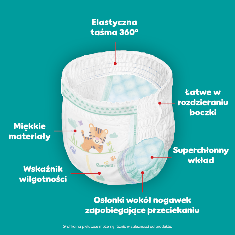 Pampers Active Baby Pieluchomajtki rozmiar 8, 17+ kg, 64 sztuki