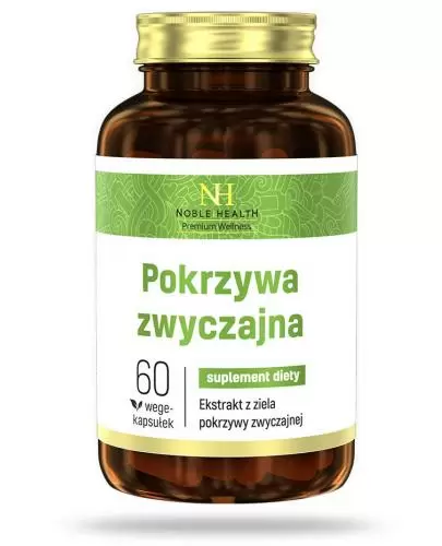 NOBLE HEALTH Pokrzywa zwyczajna - 60 kaps. - usuwa wodę z organizmu 500 mg  zdjęcie