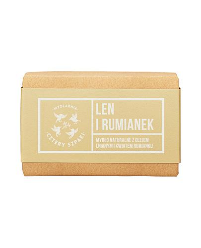 Mydlarnia Cztery Szpaki, Len i Rumianek, Mydło naturalne z olejem lnianym i kwiatem rumianku, 110 g zdjęcie