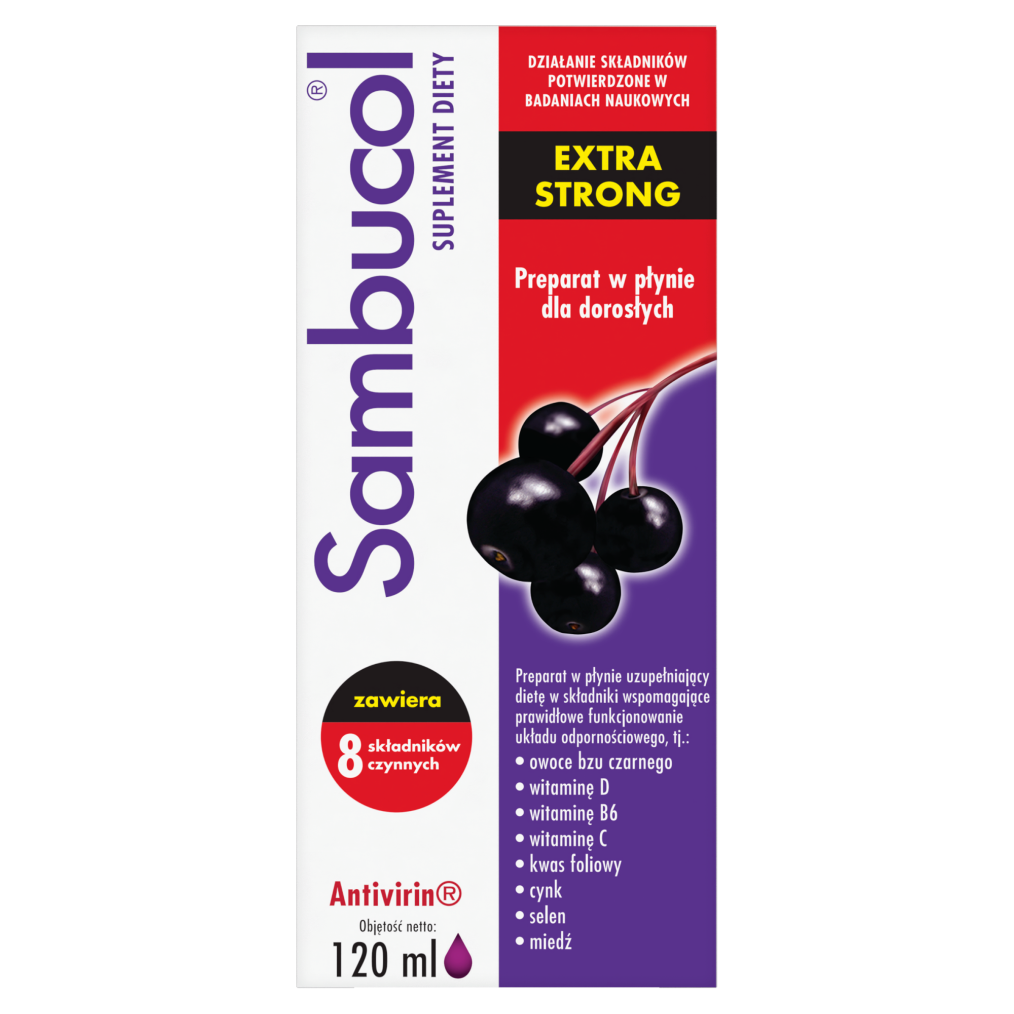 Sambucol Extra Strong preparat w płynie dla dorosłych 120 ml zdjęcie