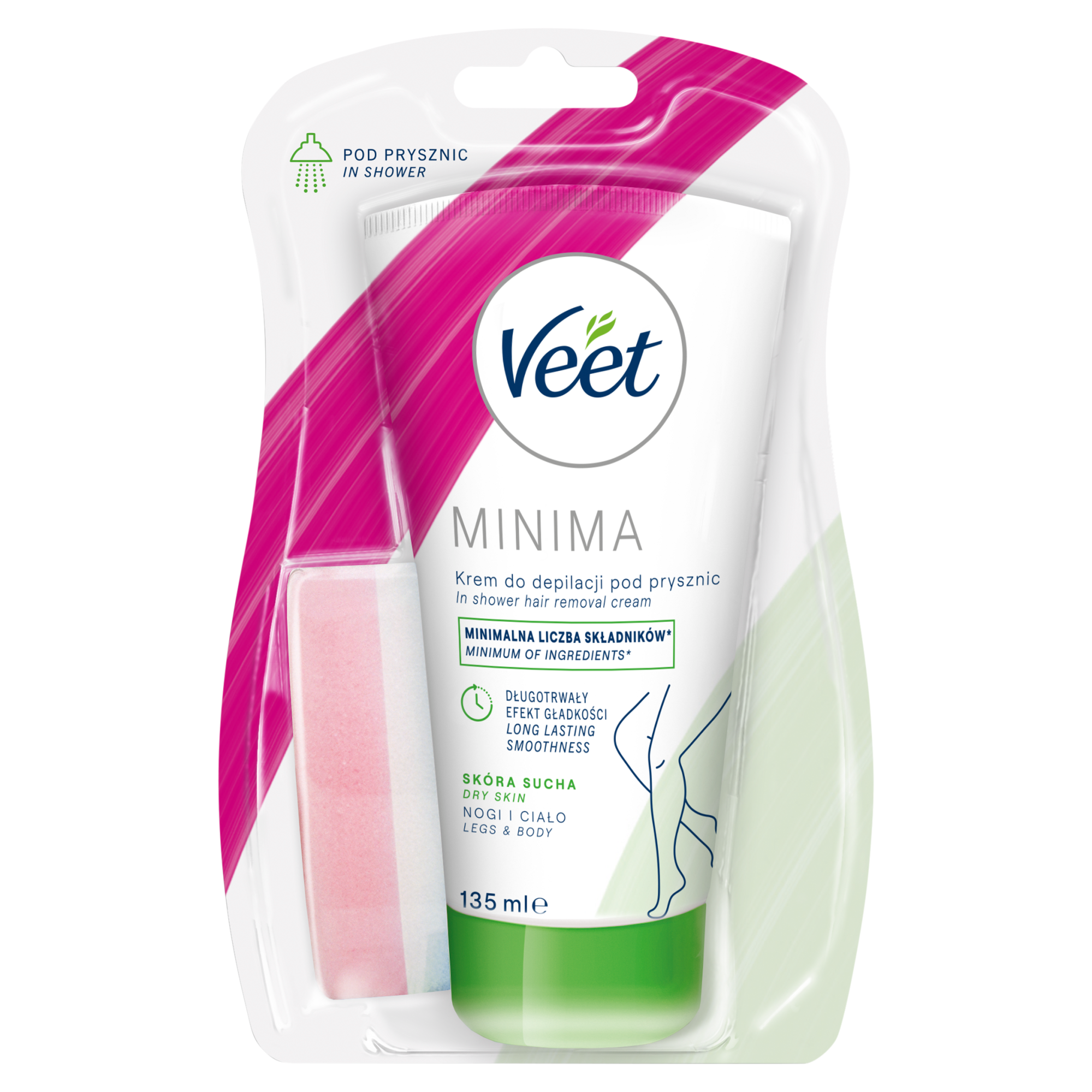 Veet Krem do depilacji pod prysznic dla skóry suchej - 135 ml - cena, opinie, stosowanie zdjęcie
