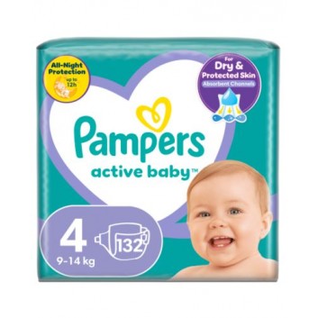 Pampers Active Baby 4 pieluchy 9-14 kg 132 sztuki