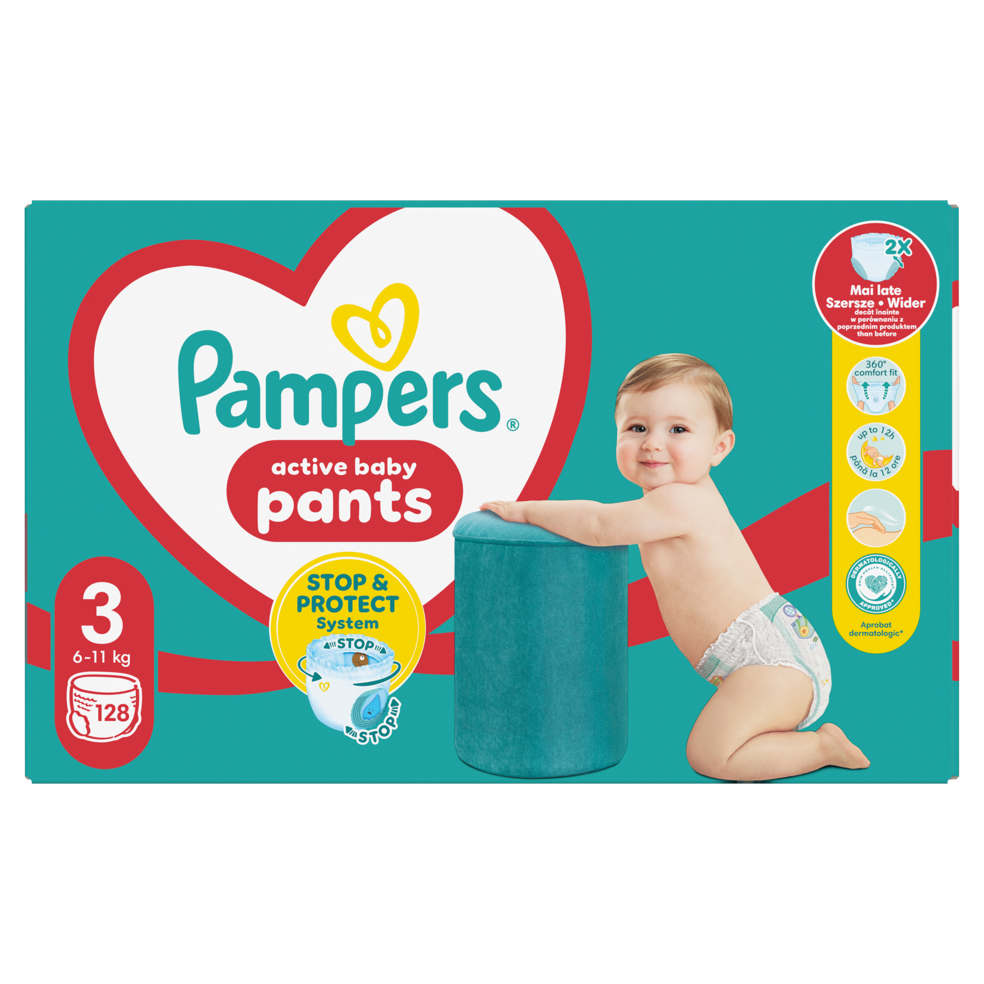 Pampers Pants Pieluchomajtki rozmiar 3, 6-11 kg, pieluszki, 128 sztuk zdjęcie