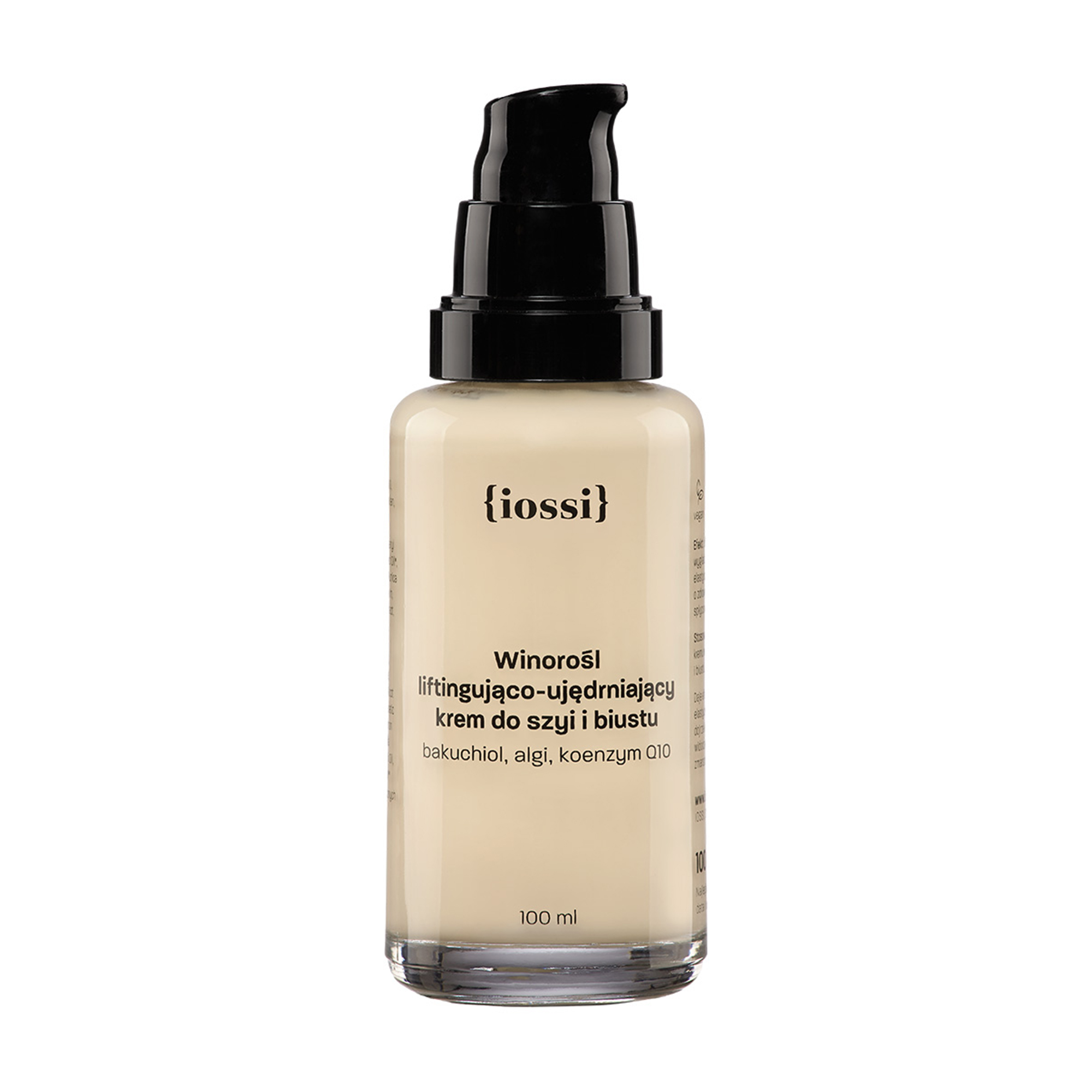 Iossi, Winorośl liftingująco-ujędrniający krem do szyi i biustu z Bakuchiolem, 100 ml
