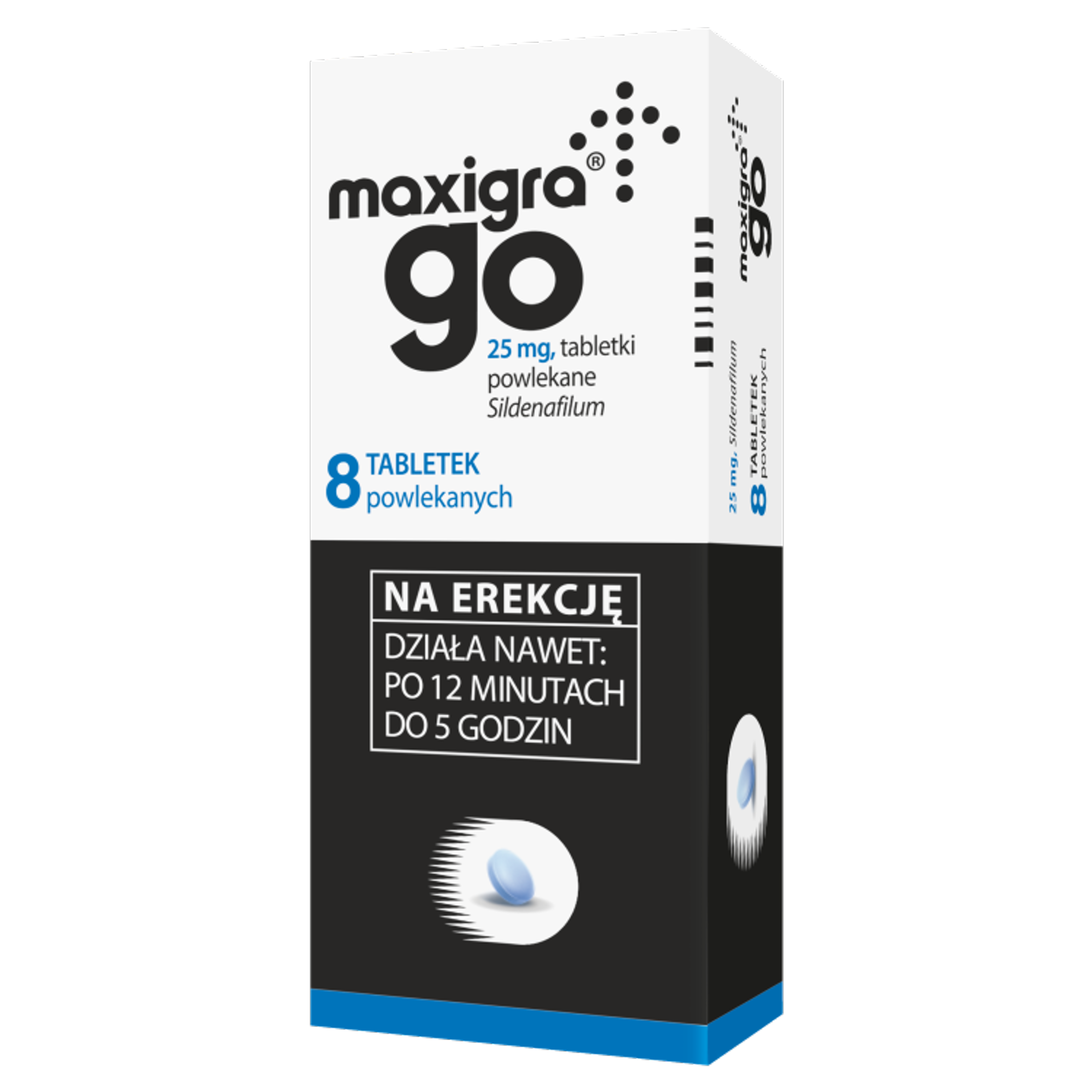 Maxigra Go 25 mg (Sildenafil) na zaburzenia erekcji 8 tabletek powlekanych zdjęcie