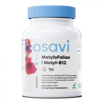 MetyloFolian i Metyl-B12, 120 vegan kaps., cena, wskazania, właściwości