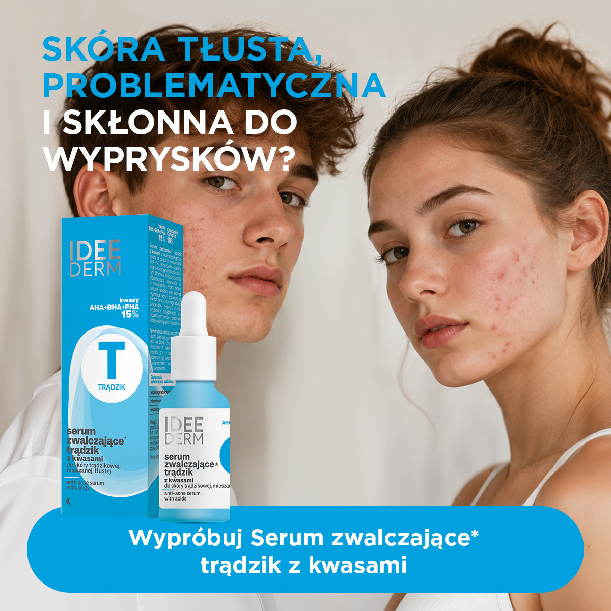 Idee Derm Serum zwalczające trądzik z kwasami, 30 ml