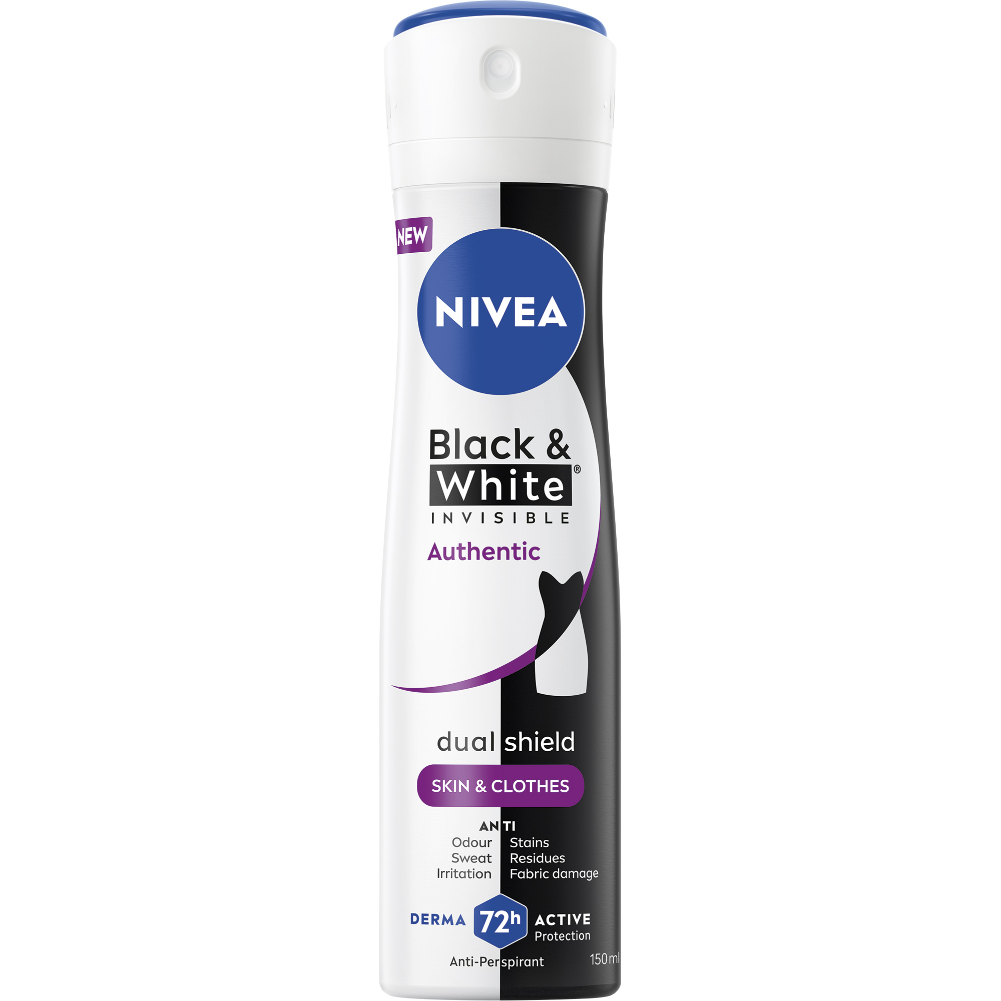Nivea Antyperspirant Black&White Authentic Spray, 150 ml zdjęcie