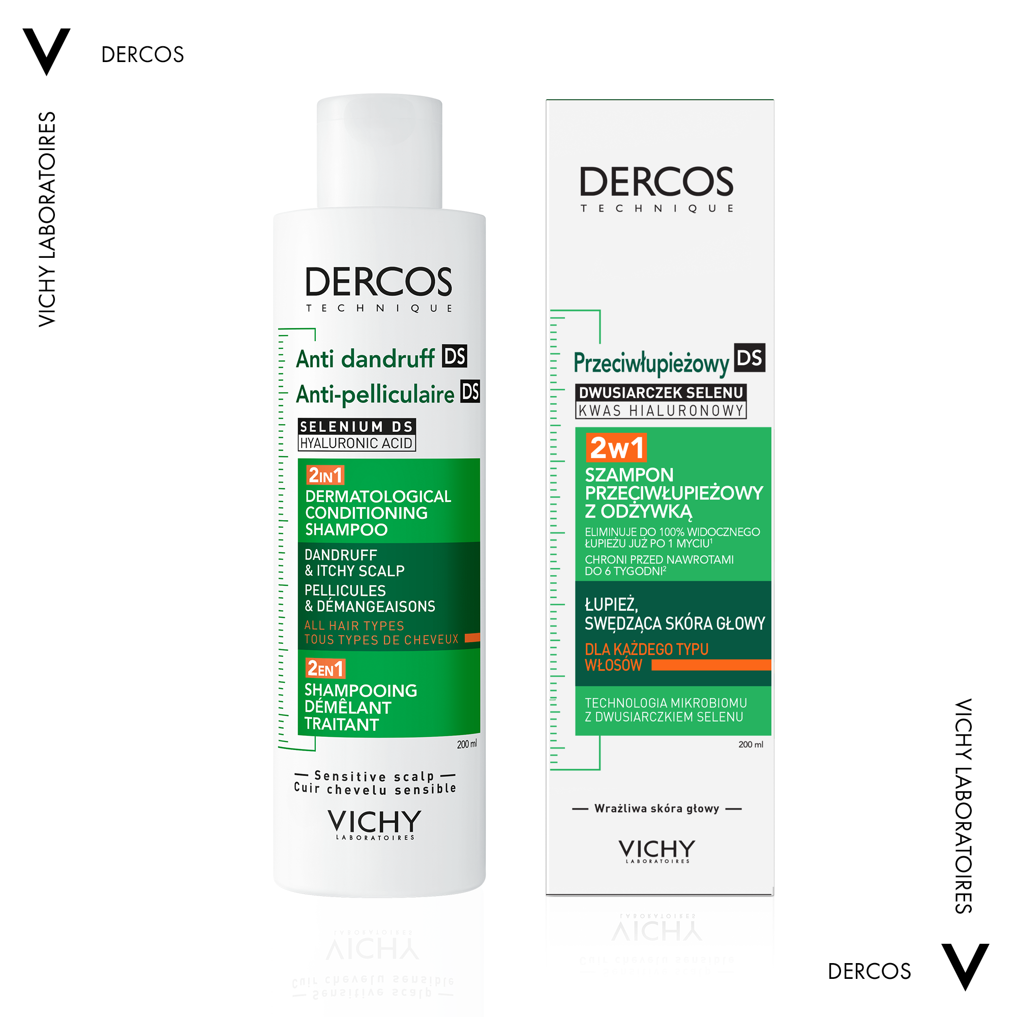 Vichy Dercos DS, Szampon przeciwłupieżowy z odżywką 2w1. 200 ml