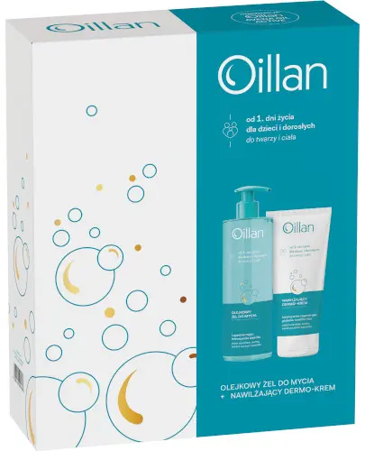 Oillan olejkowy żel do mycia 400 ml + nawilżający dermo-krem 200 ml [ZESTAW] zdjęcie