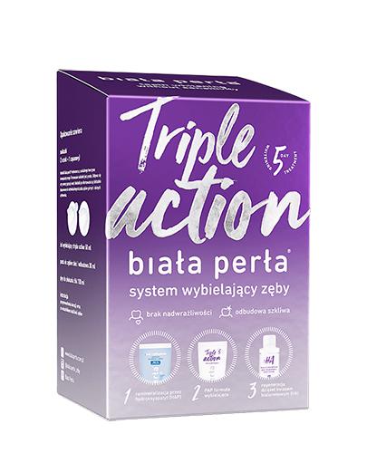 Biała Perła Triple Action Zestaw System wybielający zęby Żel wybielający, 50 ml + Pasta do zębów, 30 ml + Płyn do płukania jamy ustnej, 100 ml cena, opinie, właściwości zdjęcie