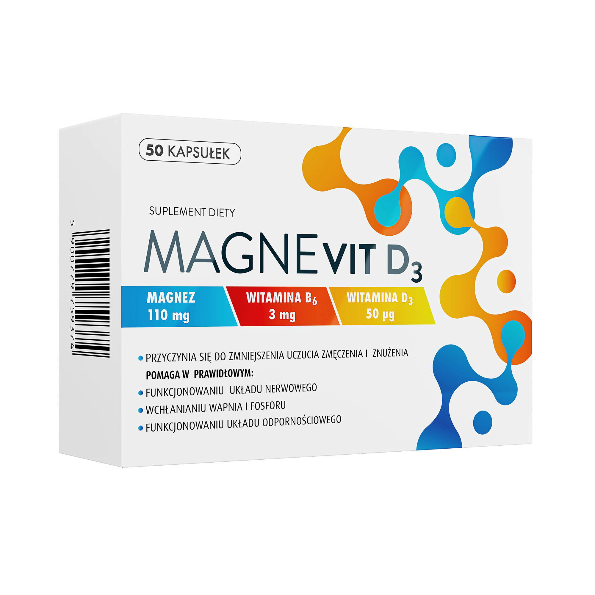 Magnevit D3, kapsułki, 50 sztuk