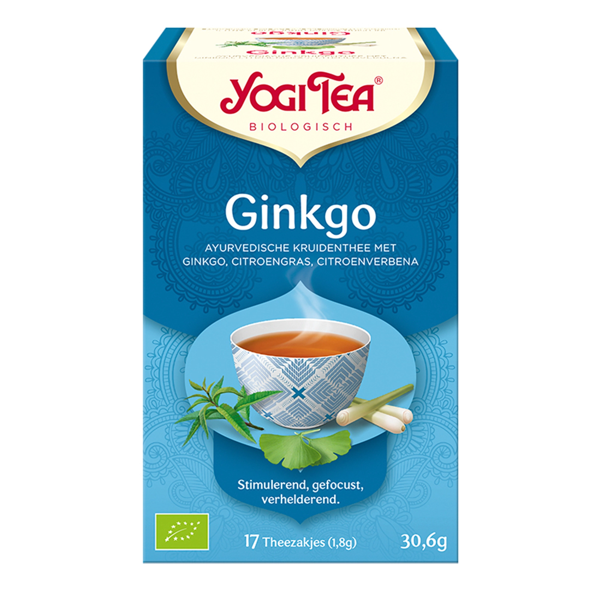 Yogi Tea Organic Ginkgo Ajurwedyjska Herbata z miłorzębem japońskim, 17 sasz. zdjęcie