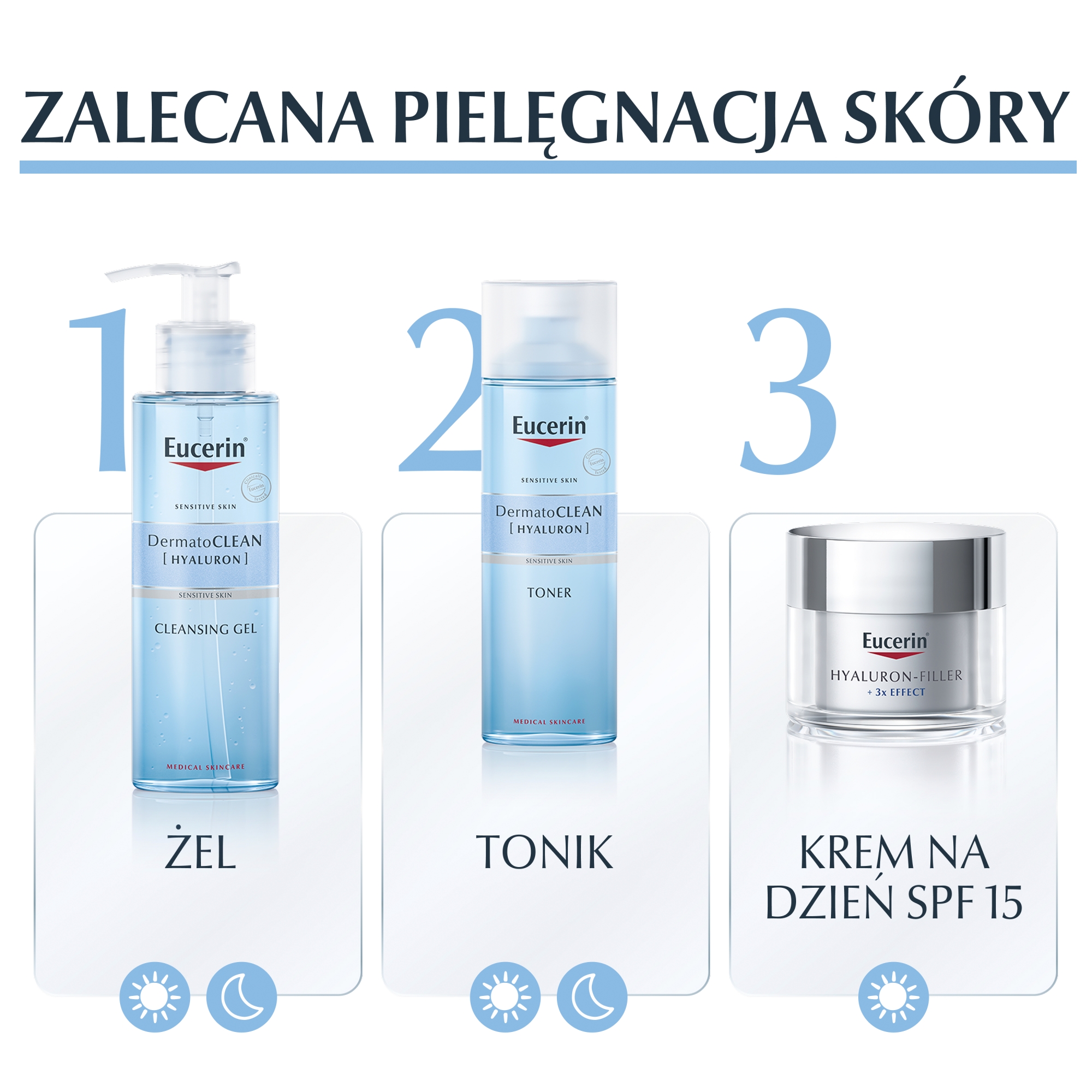 Eucerin Dermatoclean Hyaluron, Tonik oczyszczający do twarzy do każdego rodzaju skóry, 200 ml