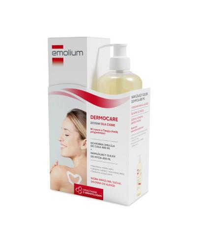 Emolium Dermocare ochronna emulsja do ciała 400 ml + nawilżający olejek do mycia 400 ml [ZESTAW] zdjęcie