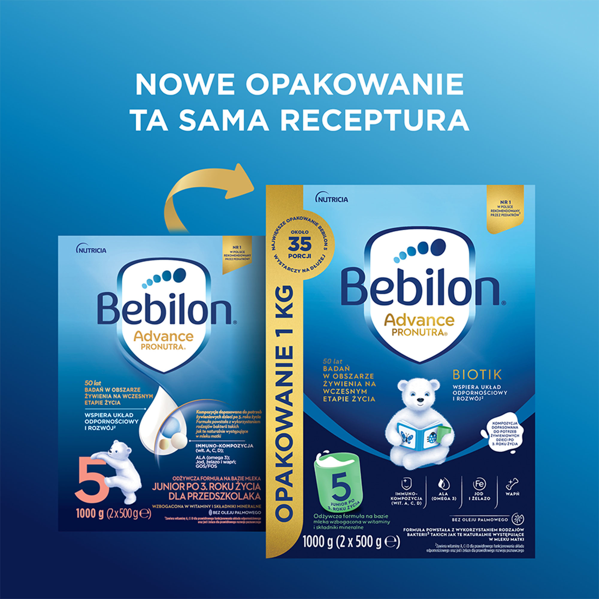 Bebilon 5 Advance Pronutra Biotik, 2 x 1000 g