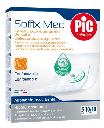 Pic Solution Soffix Med Plaster pooperacyjny z antybakteryjnym opatrunkiem 10 x 10 cm, 5 sztuk zdjęcie