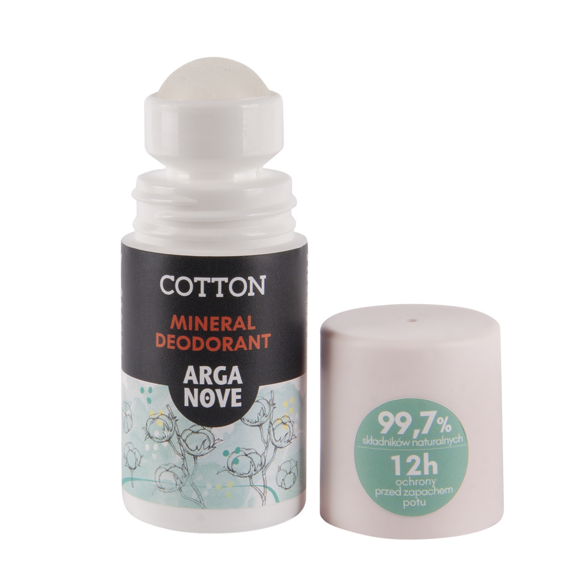 Arganove, Naturalny dezodorant ałunowy, bez podrażnień Cotton, 50 ml zdjęcie