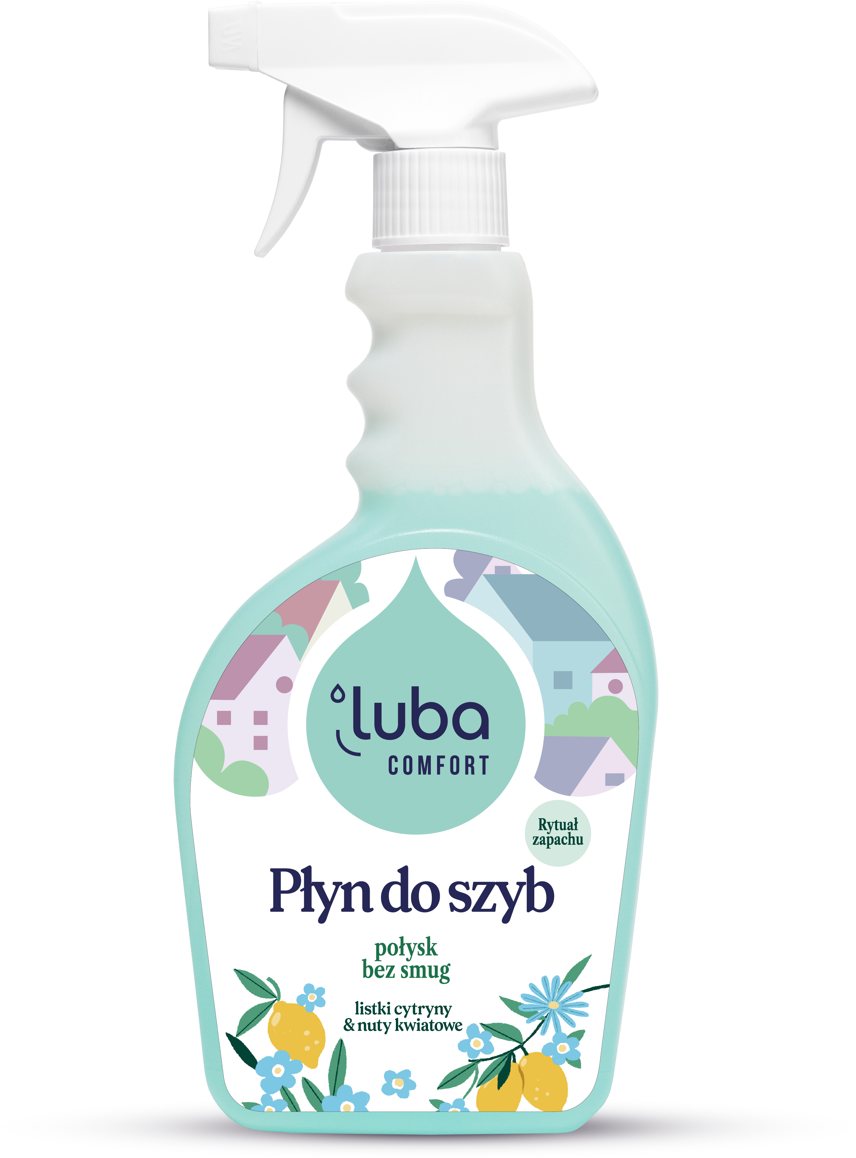 Comfort, płyn do szyb, Listki Cytryny i Niebieskie Kwiaty, 500 ml zdjęcie